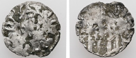 Andronicus III Palaeologus (?), AD 1328-1341. BI, Tornese. 0.41 g. 15.70 mm. Constantinople
Obv: Facing bust of the Virgin Mary.
Rev: Three-quarter le...