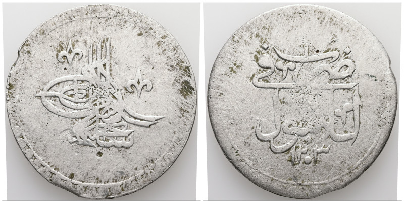 Islamic. Ottoman Empire. Selim III. AD.1789-1807 / AH 1203-1222. AR, 2 Kurush / ...