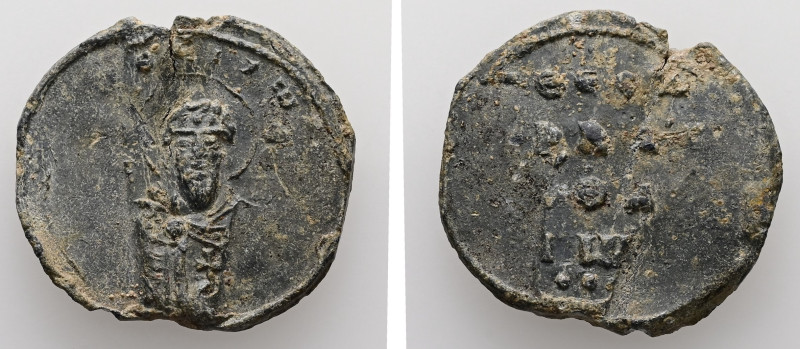 PB Byzantine seal of Theodore protospatharios (AD 10th–11th centuries)
Obv: Bust...