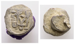 AE Byzantine bronze stamp seal (AD 5th–7th centuries)
On the face, block monogram.
Weight: 6.96 g.
Diameter: 15.84 mm.