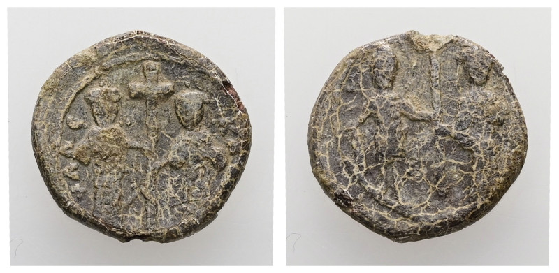 Middle Byzantine lead token (1087–1118)
Obv: The emperor Alexios I Komnenos at l...