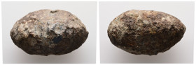 PB Greek sling bullet (c. 4th–1st centuries BC)
Sling bullet is with uncertain inscription.
Weight: 45.06 g.
Diameter: 29.90 mm.