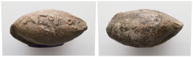 PB Greek sling bullet (c. 4th–1st centuries BC)
A sling bullet with the inscription: ΑΓΟΡΟΥ.
Weight: 42.19 g.
Diameter: 34.53 mm.