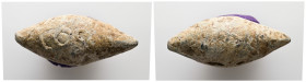 PB Roman sling bullet (c. 1st century BC)
Sling bullet with the legend, […] COS.
Weight: 38.30 g.
Diameter: 40.91 mm.