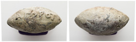 PB Greek sling bullet (c. 4th–1st centuries BC)
A sling bullet with the inscription: ΑΓΟΡΟΥ.
Weight: 34.69 g.
Diameter: 31.28 mm.