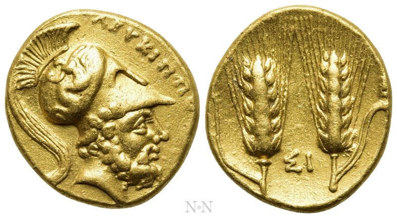 LUCANIA. Metapontion. Time of Pyrrhos of Epiros (280-279 BC). GOLD Tetrobol . 
...