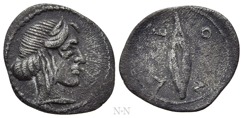 SICILY. Leontinoi. Litra (Circa 466-460 BC). 

Obv: Laureate head of Apollo ri...