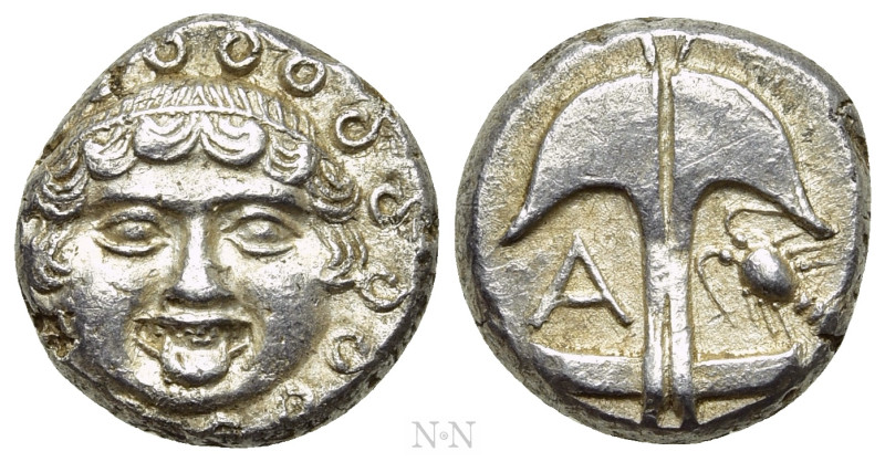 THRACE. Apollonia Pontika. Drachm (Circa 470-435 BC). 

Obv: Upright anchor; A...