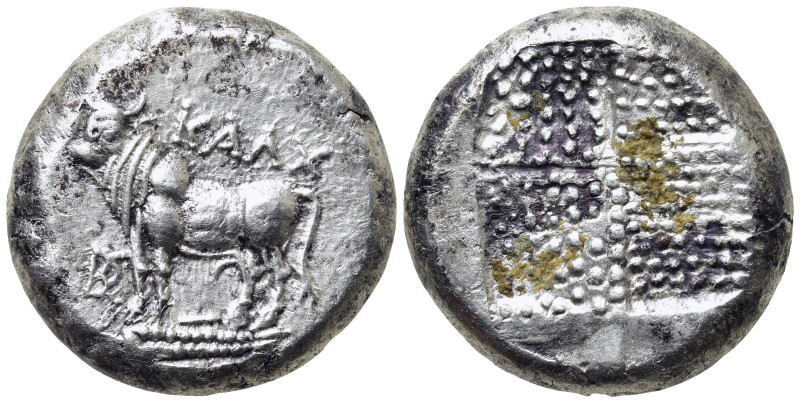 BITHYNIA. Kalchedon. Tetradrachm (Circa 387/6-340 BC). 

Obv: KAΛΧ. 
Bull sta...