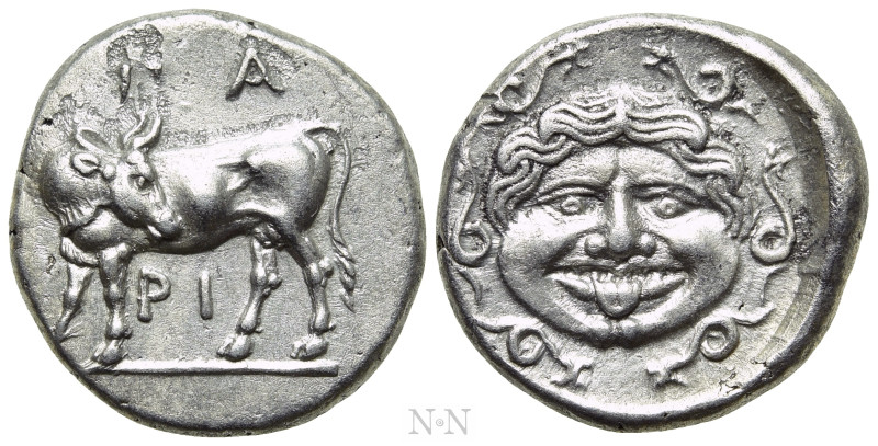 MYSIA. Parion. Hemidrachm (4th century BC). 

Obv: ΠΑ / ΡΙ. 
Bull, with head ...