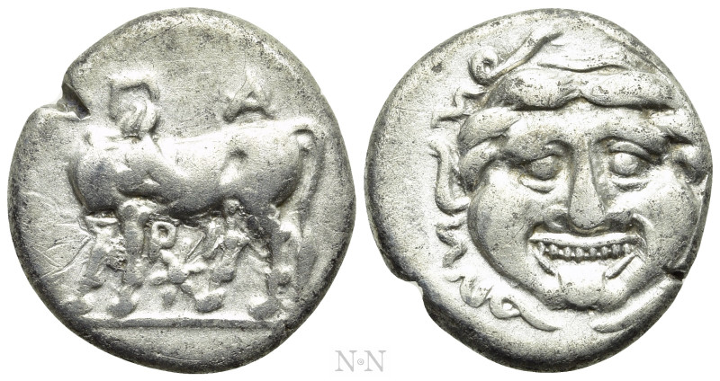 MYSIA. Parion. Hemidrachm (4th century BC). 

Obv: ΠΑ / ΡΙ. 
Bull standing le...