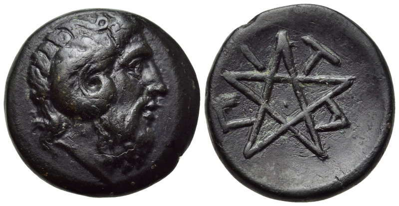 MYSIA. Pitane. Ae (Circa 4th-3rd centuries BC). 

Obv: Head of Zeus right, wea...