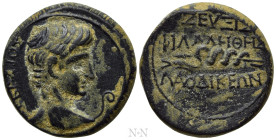 PHRYGIA. Laodicea ad Lycum. Augustus (27 BC-14 AD). Ae. Zeuxis Philalethes, magistrate. 

Obv: ΣEBAΣTOΣ. 
Bare head right; lituus to right.
Rev: Z...