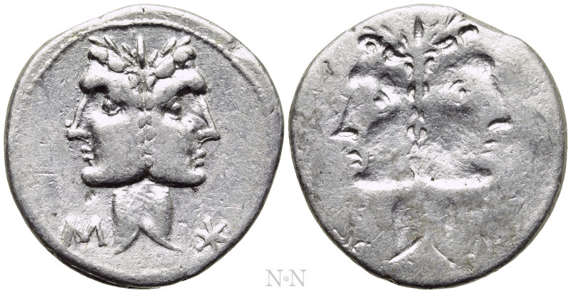 C. FONTEIUS. Brockage Denarius (114-113 BC). Rome. 

Obv: Laureate janiform he...