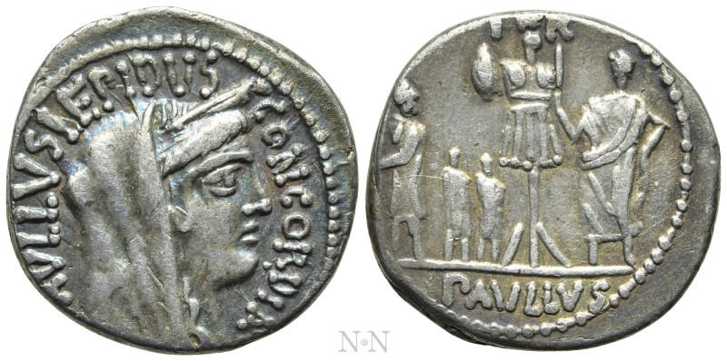 L. AEMILIUS LEPIDUS PAULLUS. Denarius (62 BC). Rome. 

Obv: PAVLLVS LEPIDVS CO...