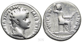 TIBERIUS (14-37). Denarius. "Tribute Penny" type. Lugdunum