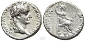 TIBERIUS (14-37). Denarius. "Tribute Penny" type. Lugdunum