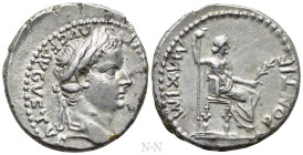 TIBERIUS (14-37). Denarius. "Tribute Penny" type. Lugdunum