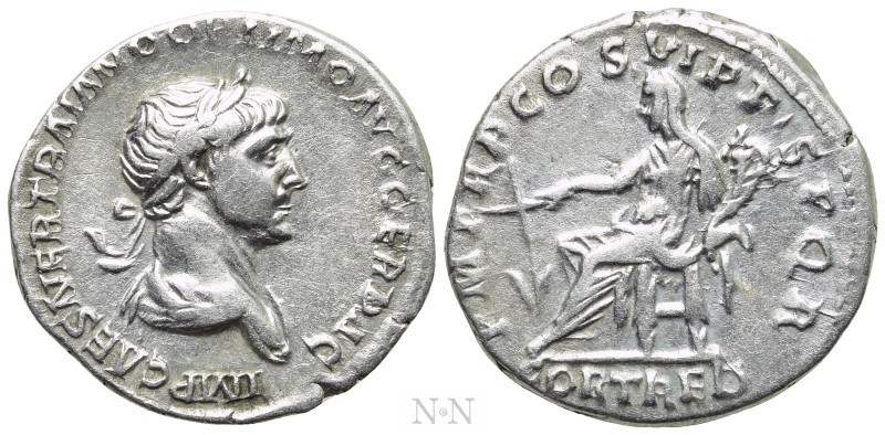 TRAJAN (98-117). Denarius. Rome. 

Obv: IMP CAES NER TRAIANO OPTIMO AVG GER DA...
