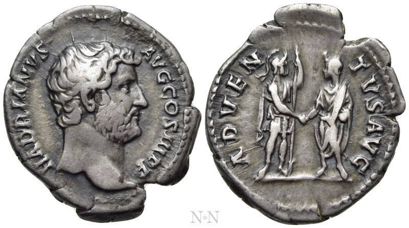 HADRIAN (117-138). Denarius. Rome. 

Obv: HADRIANVS AVG COS III P P. 
Bare he...