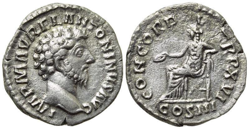 MARCUS AURELIUS (161-180). Denarius. Rome. 

Obv: IMP M AVREL ANTONINVS AVG. ...