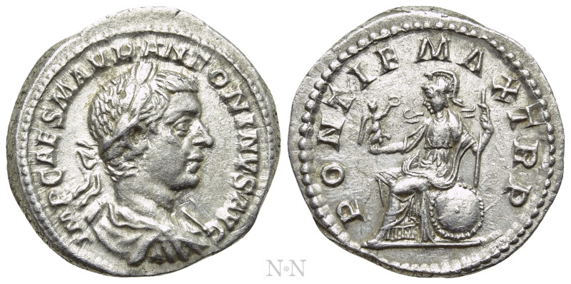 ELAGABALUS (218-222). Denarius. Rome. 

Obv: IMP CAES M AVR ANTONINVS AVG. 
L...