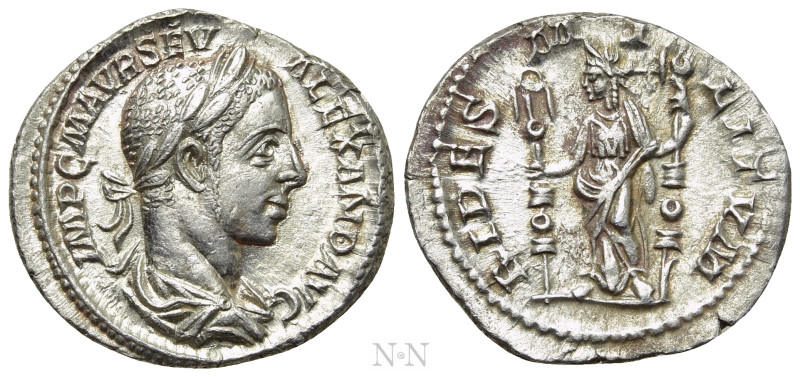 SEVERUS ALEXANDER (222-235). Denarius. Rome. 

Obv: IMP C M AVR SEV ALEXAND AV...