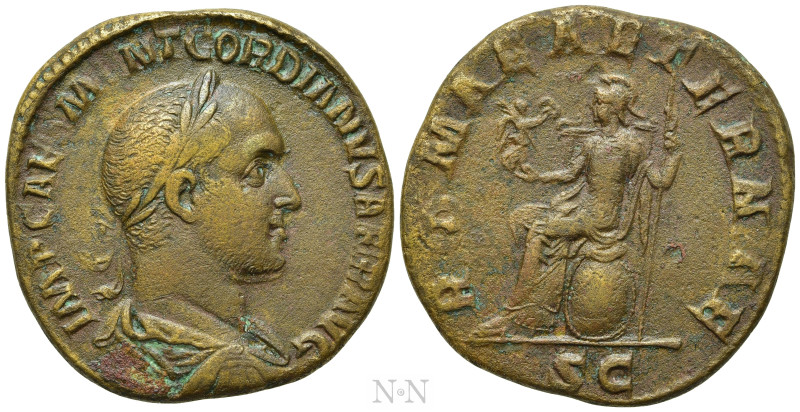 GORDIAN II (238). Sestertius. Rome. 

Obv: IMP CAES M ANT GORDIANVS AFR AVG. ...