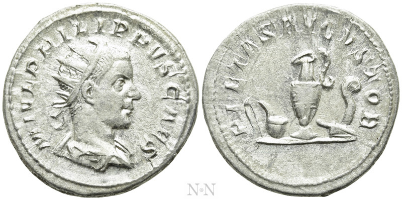 PHILIP II (Caesar, 244-247). Antoninianus. Rome. 

Obv: M IVL PHILIPPVS CAES. ...