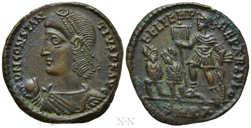 CONSTANTIUS II (337-361). Ae. Cyzicus. 

Obv: D N CONSTANTIVS P F AVG. 
Diade...