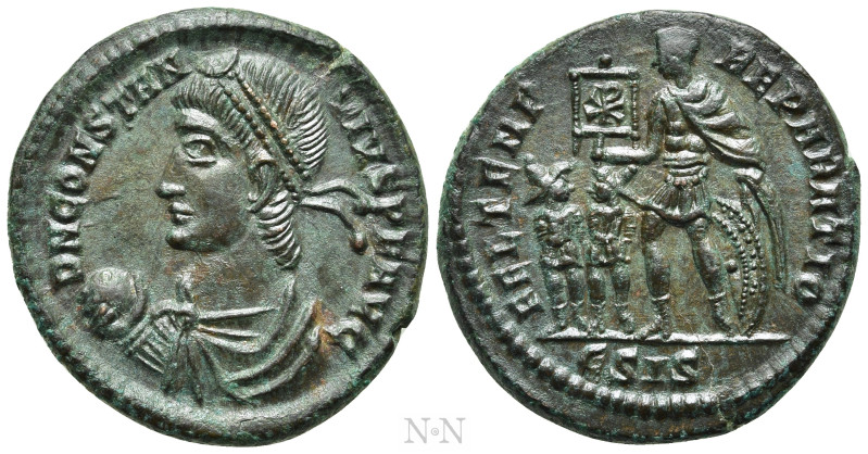 CONSTANTIUS II (337-361). Ae. Siscia. 

Obv: D N CONSTANTIVS P F AVG. 
Pearl-...