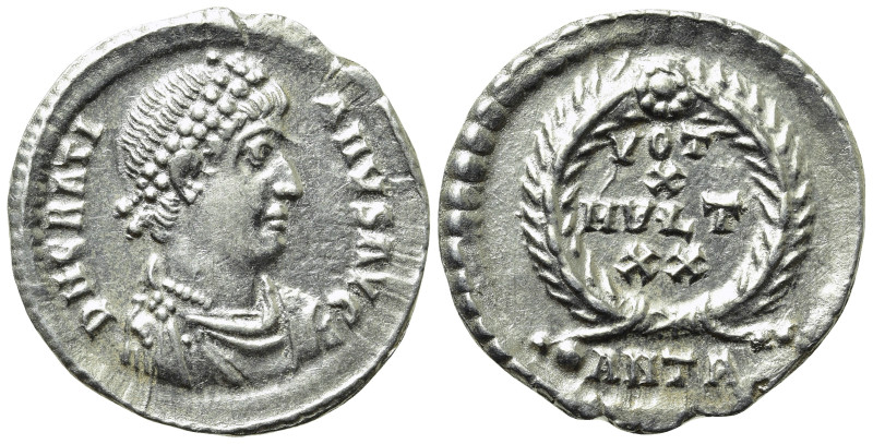 GRATIAN (367-383). Siliqua. Antioch. 

Obv: D N GRATIANVS P F AVG. 
Pearl-dia...