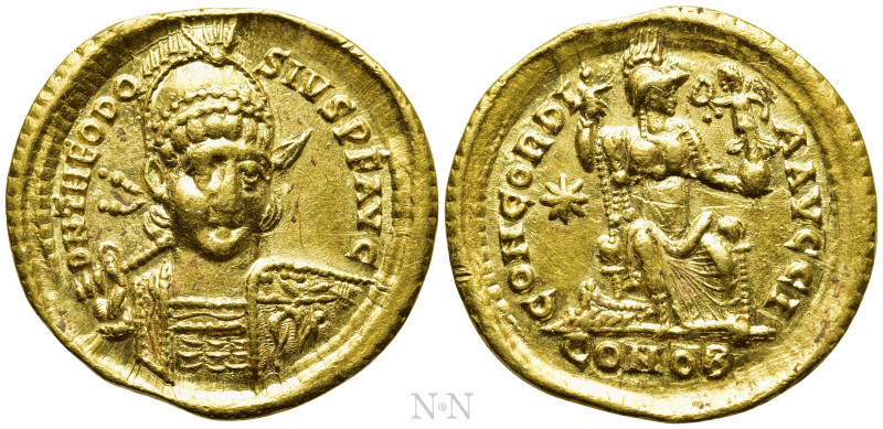 THEODOSIUS II (402-450). GOLD Solidus. Constantinople. 

Obv: D N THEODOSIVS P...