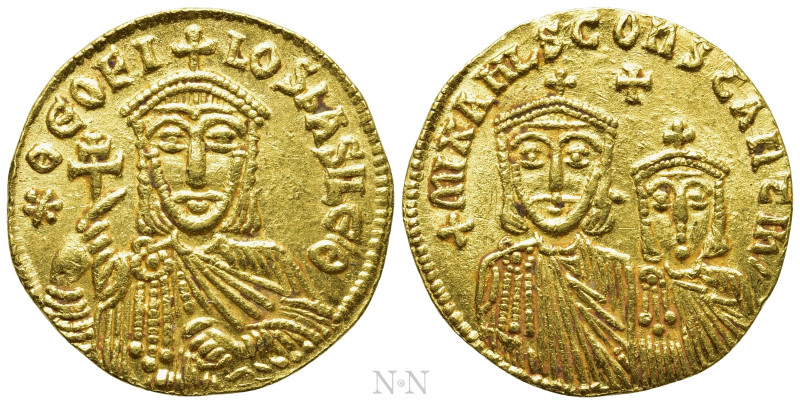 THEOPHILUS with CONSTANTINE and MICHAEL II (829-842). GOLD Solidus. Constantinop...