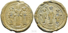 ROMANUS IV DIOGENES with EUDOCIA, MICHAEL VII, CONSTANTIUS and ANDRONICUS (1068-1071). Lead Seal