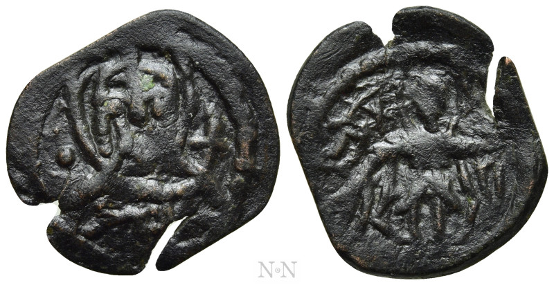 JOHN V PALAEOLOGUS (1341-1391). Follaro. Constantinople. 

Obv: St. Demetrius ...