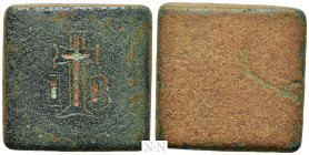 COMMERCIAL WEIGHT (Circa 4th-6th centuries). Square Ae 12 Scripula/Grammata