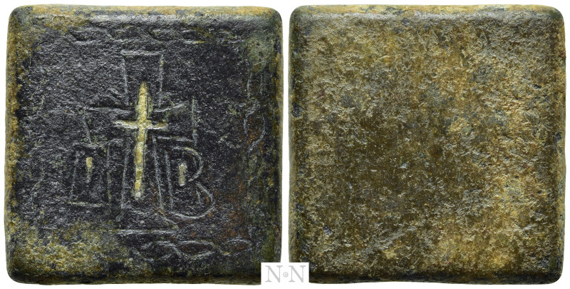 COMMERCIAL WEIGHT (Circa 4th-6th centuries). Square Ae 12 Scripula/Grammata. 
...