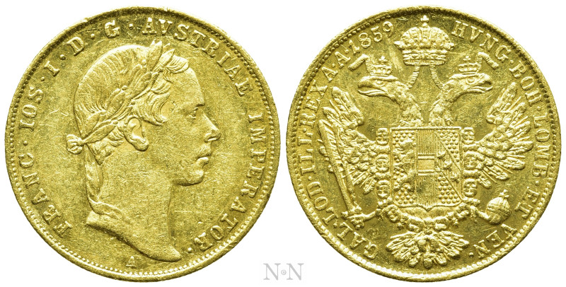 AUSTRIAN EMPIRE. Franz Joseph I (1848-1916). GOLD Ducat (1859-A). Wien (Vienna)....