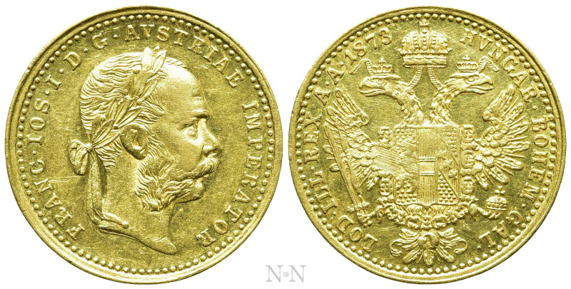 AUSTRIAN EMPIRE. Franz Joseph I (1848-1916). GOLD Dukat (1873). Wien (Vienna). ...