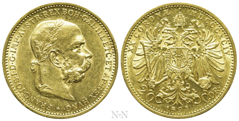 AUSTRIAN EMPIRE. Franz Joseph I (1848-1916). GOLD 20 Corona (1894). Wien (Vienna...