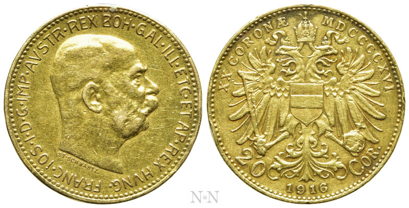 AUSTRIAN EMPIRE. Franz Joseph I (1848-1916). GOLD 20 Corona (1916). Wien (Vienna...