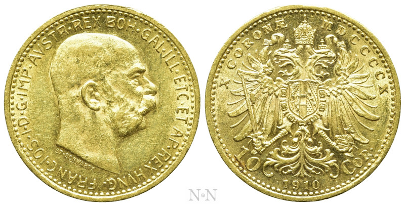 AUSTRIAN EMPIRE. Franz Joseph I (1848-1916). GOLD 10 Corona (1910). Wien (Vienna...