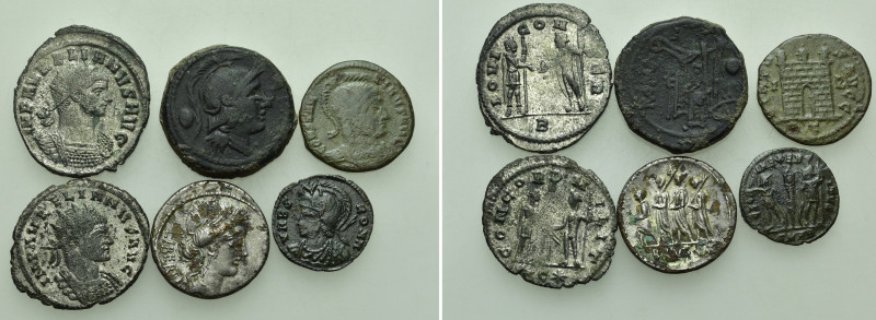 6 Roman Coins. 

Obv: .
Rev: .

. 

Condition: See picture.

Weight: g....