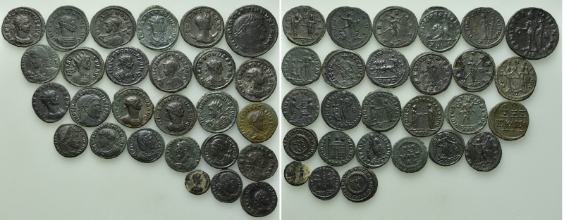 27 Late Roman Coins. 

Obv: .
Rev: .

. 

Condition: See picture.

Weig...