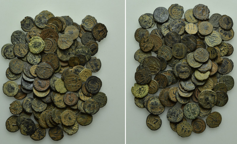 Circa 100 Late Roman Coins. 

Obv: .
Rev: .

. 

Condition: See picture....