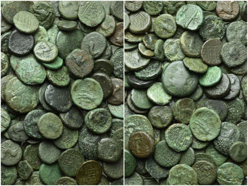 Circa 152 Greek Coins. 

Obv: .
Rev: .

. 

Condition: See picture.

We...