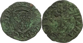 L'Aquila. Carlo VIII re di Francia 1495 cavallo Cu gr. 1,64. MIR, 113.
BB+
