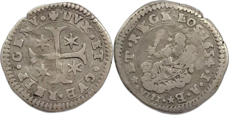 Genova. Dogi biennali 1654 1/17 di scudo Ag gr. 2,08. MIR., 302/2.
BB