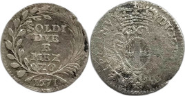 Genova. Repubblica 1671 2 soldi e 1/2 Ag gr. 0,45. MIR., 343.
BB